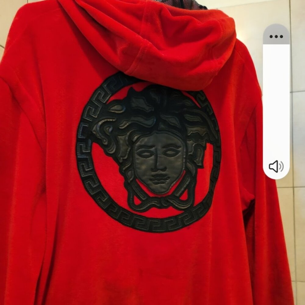 RED VELVET VERSACE MEDUSA ZIP UP JACKET